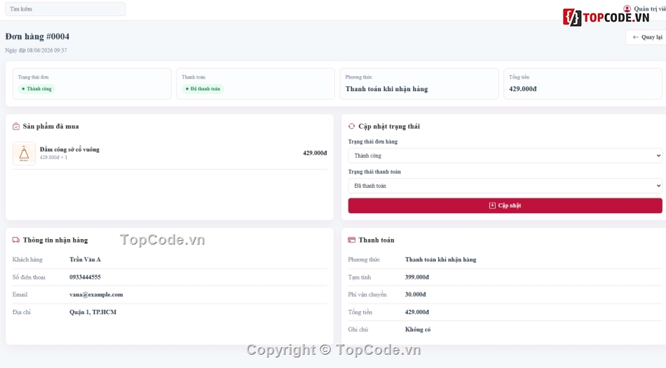 web đồ án,code đồ án,code bán hàng